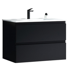 Soho Wall Vanity with Arc Top 800mm - Matte Black