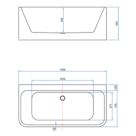 Vogue Cascade Freestanding Bath - 1500mm