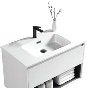 Fremont Wall Vanity with Arc Top 800mm - White Glossy