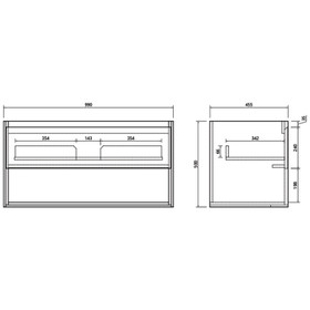 Fremont Wall Vanity with Arc Top 1000mm - White Glossy