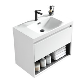 Fremont Wall Vanity with Arc Top 500mm - White Glossy