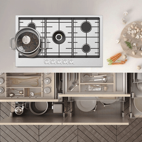 Vogue Gas Cooktop Stainless Steel - 87cm