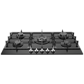 Vogue Gas Cooktop Black Tempered Glass - 87cm