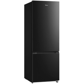 Midea 340L Upright Fridge Freezer - Black Stainless Steel