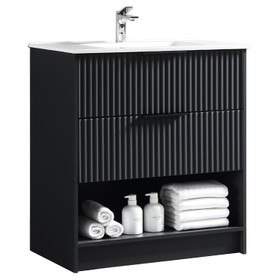 Fremont Floor Vanity with Arc Top 800mm - Matte Black Fremont Floor Vanity with Arc Top 800mm - Matte Black