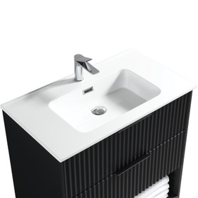 Fremont Floor Vanity with Arc Top 800mm - Matte Black