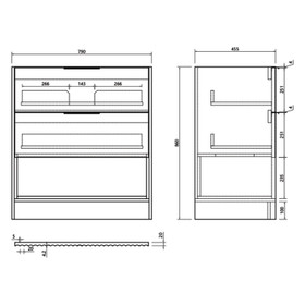 Fremont Floor Vanity with Arc Top 800mm - Matte Black