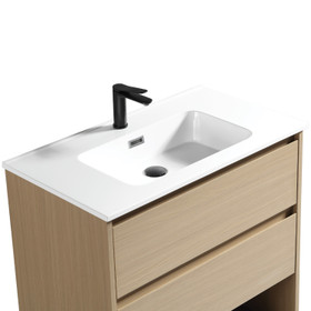 Fremont Floor Vanity with Arc Top 600mm - Natural Oak