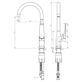 Klässich 55 Series Sink Mixer - Brushed Nickel