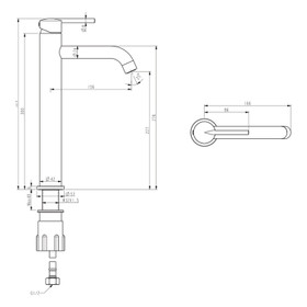 Klässich Linear II Tall Basin Mixer Brushed Brass - All Pressure