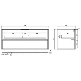 Fremont Wall Vanity with Arc Top 1200mm - Moonlight White