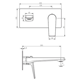 Klässich 55 Series Concealed Basin Mixer - Matte Black