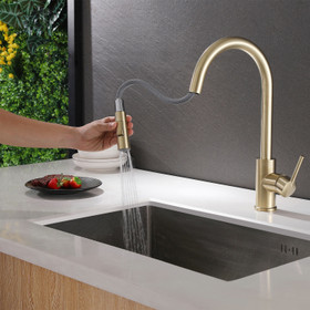Klässich Linear II Pull-Out Sink Mixer - Brushed Brass