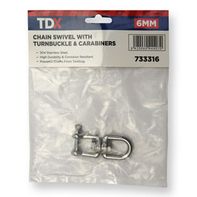 Chain Swivel with Turnbuckle & Carabiners 6mm Chain Swivel with Turnbuckle & Carabiners 6mm