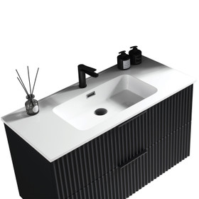 Soho Wall Vanity Fluted with Arc Top 600mm - Matte Black