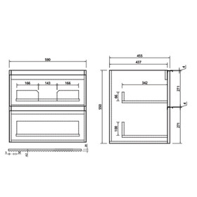 Soho Wall Vanity Fluted with Arc Top 600mm - Matte Black