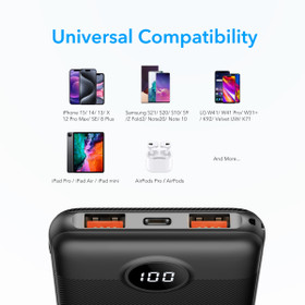 Veger L10S Smart LED Screen 20W Power Bank - 10000mAh Veger L10S Smart LED Screen 20W Power Bank - 10000mAh