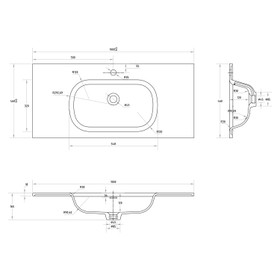 ZARA Floor Vanity with Curve Top 1000mm - Black Woodgrain