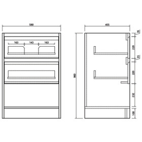 Fremont Floor Vanity with Curve Top 600mm - Natural Oak Fremont Floor Vanity with Curve Top 600mm - Natural Oak