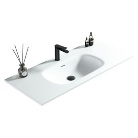 Fremont Wall Vanity Fluted with Curve Top 1000mm - Matte Black Fremont Wall Vanity Fluted with Curve Top 1000mm - Matte Black