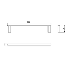 Opal Towel Rail - Chrome 