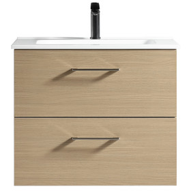 NOVO Wall Vanity with Curve Top 600mm - Natural Oak NOVO Wall Vanity with Curve Top 600mm - Natural Oak