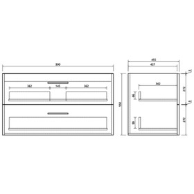 NOVO Wall Vanity With Classic Top 1000mm - Natural Oak