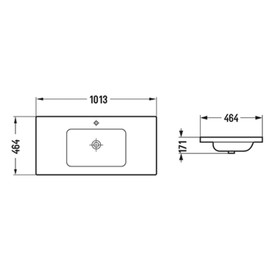 NOVO Wall Vanity With Classic Top 1000mm - Natural Oak