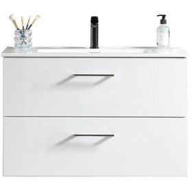 NOVO Wall Vanity With Classic Top 800mm - White NOVO Wall Vanity With Classic Top 800mm - White