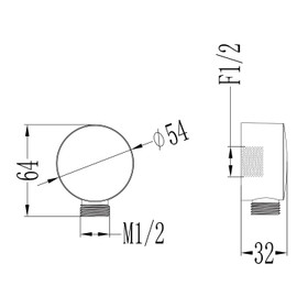 Storm Shower Wall Elbow Round - Brushed Brass