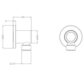 Round Shower Wall Elbow - Brushed Gunmetal