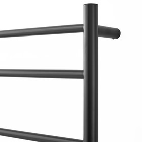 7 Bar 600mm Round Profile Heated Towel Rail With Timer - Black 7 Bar 600mm Round Profile Heated Towel Rail With Timer - Black