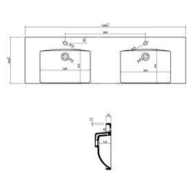Soho Fluted Wall Vanity with Omega Top 1600mm - Moonlight White