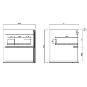 Fremont Wall Vanity with Ceramic Top 500mm - White Glossy