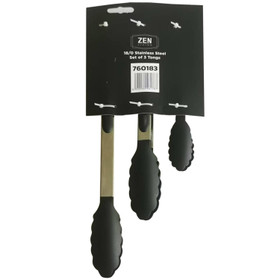 Serving Tongs with Silicone Head - 3pcs