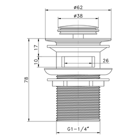 32mm Pop-up Waste With Overflow - Brushed Nickel