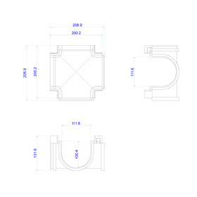 Drainage Channel and Grate Joiner 4 Way - 100mm x 100mm