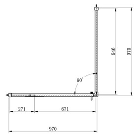 Alpha 1000mm Gunmetal Shower Door Kit Only with Black Tinted Glass - Square