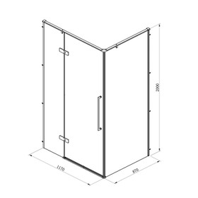 Alpha 1200mm Gunmetal Shower Door Kit Only with Black Tinted Glass - LHS Alpha 1200mm Gunmetal Shower Door Kit Only with Black Tinted Glass - LHS
