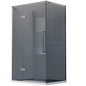 Alpha 1200mm Gunmetal Shower Door Kit Only with Black Tinted Glass - LHS Alpha 1200mm Gunmetal Shower Door Kit Only with Black Tinted Glass - LHS