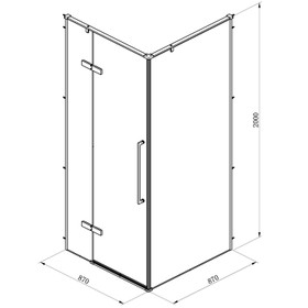 Alpha 900mm Gunmetal Shower Door Kit Only with Black Tinted Glass - Square 