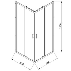 900mm Gunmetal Shower Door Kit Only - Square