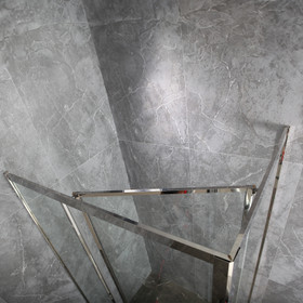 Oregon 1200mm Chrome Shower with Corner Waste - Rectangle