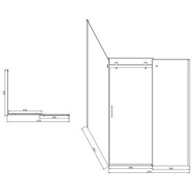 Arco Alder 1200mm Chrome Shower with Corner Waste - Rectangle