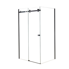 Arco Alder 1200mm Black Shower with Corner Waste - Rectangle
