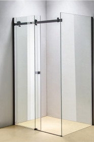 Arco Alder 1200mm Black Shower with Corner Waste - Rectangle