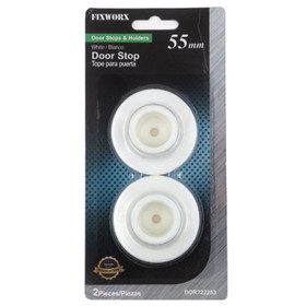 Wall Door Stop Adhesive White 55mm - Pack of 2