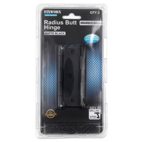Radius Butt Hinge Black - 90mm x 60mm Radius Butt Hinge Black - 90mm x 60mm