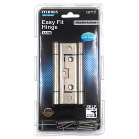 Easy Fit Hinge SS Satin 90 x 50mm - Pack of 2 Easy Fit Hinge SS Satin 90 x 50mm - Pack of 2