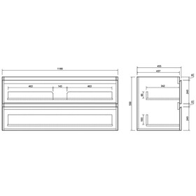 Soho Wall Vanity with Arc Top 1200mm - Natural Oak Soho Wall Vanity with Arc Top 1200mm - Natural Oak